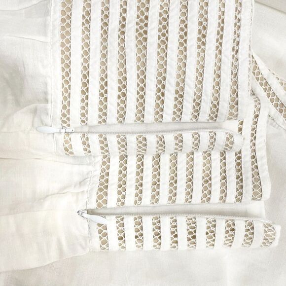 Soft Surroundings Lillith Tunic White Cream Button Front Lace Size Small Cottage - Picture 7 of 10